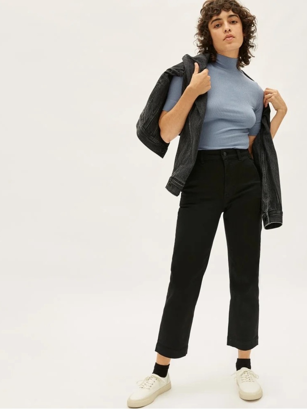 Everlane Cropped Straight Leg Jeans - Black
